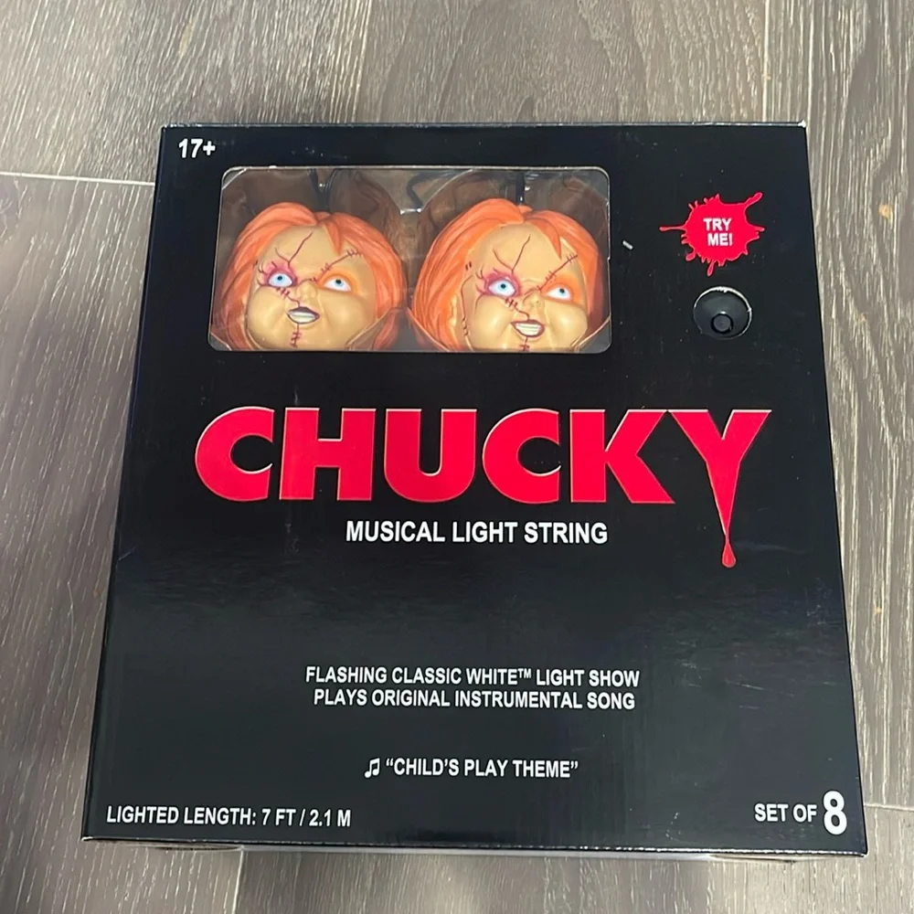 Gemmy Chucky musical string lights. NWT 7ft